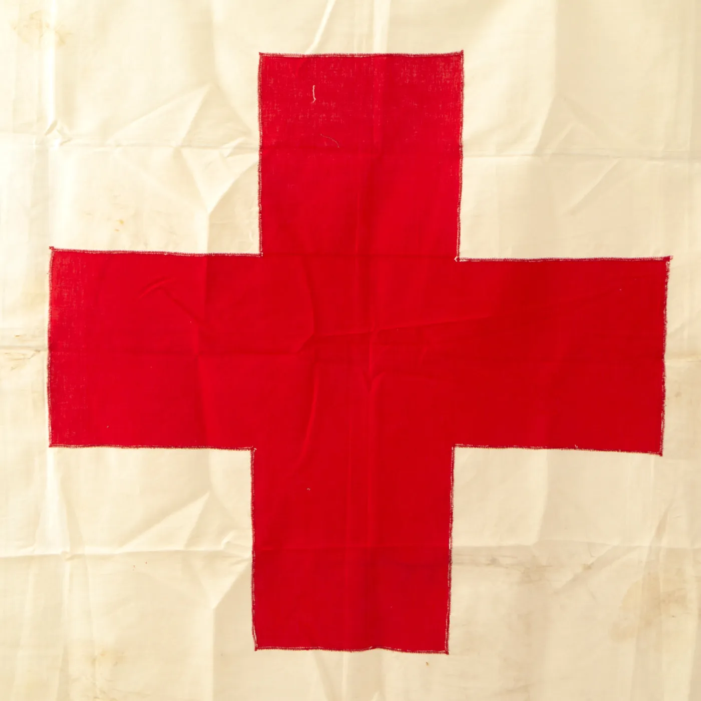 Original WWII Flag Lot - U.S. Red Cross Medic Large Flag & German NSDAP Large Political Flag - 2 Items