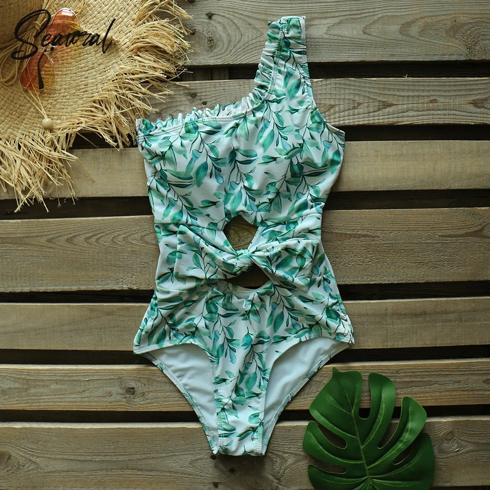 TEEK - One Shoulder Bandage Side Swimsuit